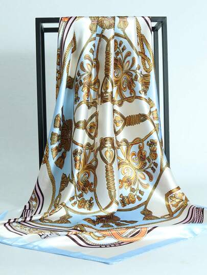 1 chiếc khăn/khăn bandana nữ kiểu retro in họa tiết Paisley, chất liệu satin mềm mại, thích hợp để phối đồ hàng ngày, đi nghỉ mát, dự tiệc biển, phụ kiện phong cách Bohemian mùa xuân/hè, dịp lễ hội.