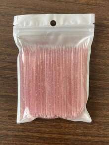 100/50pcs Manicure Tool Set, Women's Pink Dual-Ended Acrylic Cuticle Pusher & Remover, Nail Care Tools - Multicolor - View 2