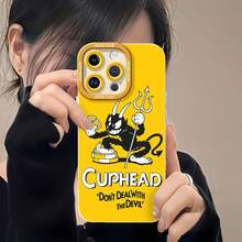 Personaje diablo negro en  amarillo.funda de teléfono Fundas compatibles con ,Apple,VIVO,OPPO,,, y Honor.Fabricadas en silicona TPU,ofrecen protección contra golpes y caídas. - Blanco - Ver 6