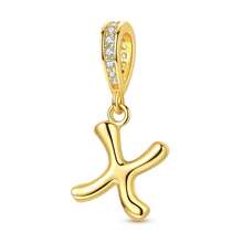 1个A-Z字母吊坠，金色LOVE字母垂坠吊坠，适配原装手镯，DIY首饰礼物 - 金黃色 - 查看 21