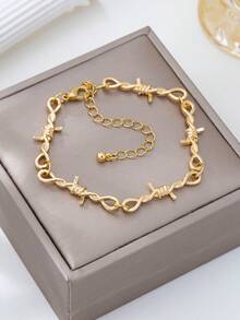 1 chiếc vòng tay bện cao cấp, tối giản, đa năng, thanh lịch, độc đáo, làm từ hợp kim, thích hợp cho nữ đeo hàng ngày. - Xoắn Vàng - Xem 6