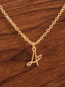 1件装26字母设计心形吊坠项链，母亲节礼物，送朋友的礼物 - 款式1 - 查看 14