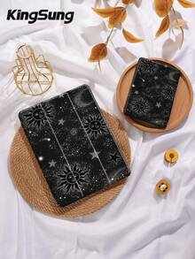 Kingsung 太阳与星辰图案平板电脑保护套，兼容 iPad 9.7/10.2/10.5/10.9/12.9/Pro 11（第十代），兼容三星 Galaxy Tab S6 Lite 10.4 英寸，兼容 Kindle Paperwhite 第十二代（2024 年款），Kindle 第十一代（2022 年款），Kobo Clara Colour，柔软防摔，智能支架/自动唤醒/睡眠功能 - 彩色 - 查看 8