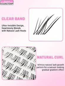 100 cặp mi giả hình mèo hoạt hình tự nhiên, trong suốt - Mật độ cao, mềm mại, cong chữ C, dài 12mm, dày 0.07mm, phù hợp cho người mới bắt đầu tự làm mi giả. - C - Xem 4