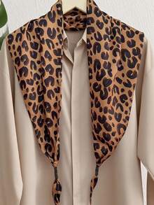 1pc Retro Satin Animal Print Neckerchief/Triangular Scarf - Multicolor - View 9