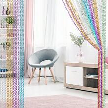 Aluminium Door Fly Screen Metal Chain Curtain Insect Pest Blinds 214cm X 90cm UK - Multicolor - View 1