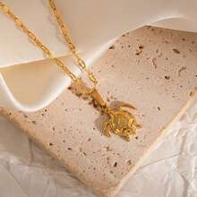 1pc Minimalist Ocean Theme Necklace, Stainless Steel Pendant Necklace, Versatile For Daily Wear, Beach Vacation - Multicolor - View 7