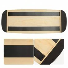 Wooden Balance Board Trainer With Roller – Yoga, Pilates & Fitness Stability Trainer For Core Strength, Easy To Use Balance Board For All Training Levels - Black - View 4