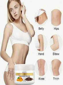 姜黄和咖啡因紧致身体乳 - 适合所有肤质，蕴含乳木果油、霍霍巴籽油、椰子油，紧致肌肤，改善肤色不均，紧致腰部、大腿、手臂、臀部 - 1pc - 查看 6