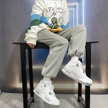 Women's Casual Sneakers, Air Cushion Shoes, White Grey Sneakers Ideal For Pairing With Jeans, Joggers, Dresses And Shorts - 白灰 - 查看 8
