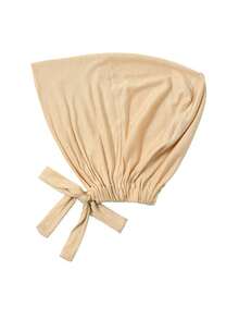 1pc Women's Fashionable Solid Color Elastic Headband Scarf, Versatile Headwrap For Daily Wear,Beach,Holiday - Beige - View 4