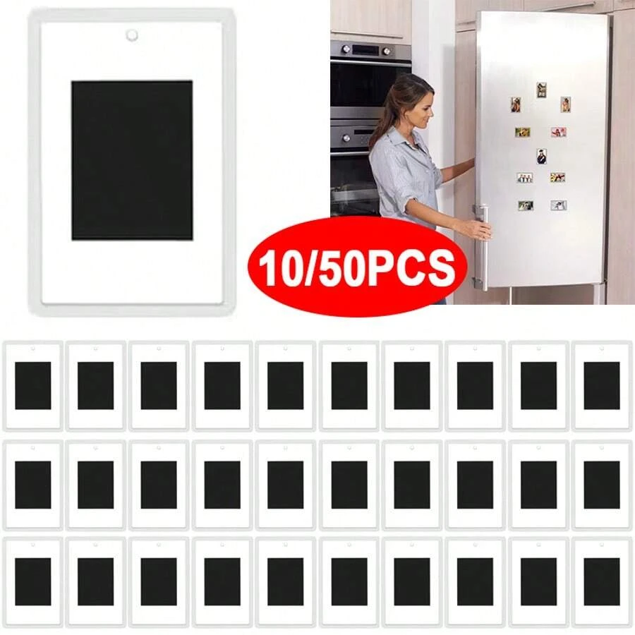 10/50PCS Blank Clear Acrylic Photo Frame Fridge Magnets - Picture Insert Size - 10Pcs - View 1
