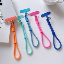 Adjustable Multi-Color Nylon Phone Lanyard, Fashion Short Strap Phone Case Anti-Lost Accessory - Multicolor - View 3