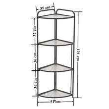 Foldable Black Metal Collapsible Floor-Standing Corner Shelf Rack Unit - View 5