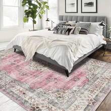 GEL HUT MUN 850gsm Velvet Floral Vintage Plush Soft Thick Non-Slip Bedroom Modern Velvet Carpet, Fashionable Colors And Soft Texture, Extremely Comfortable. With Bohemian Floral Design - Low Pile, Machine Washable, Suitable For Living Room, Bedroom, Dining Room And Office - Rectangular Shape, Lightweight, Machine Woven - 1 - View 7