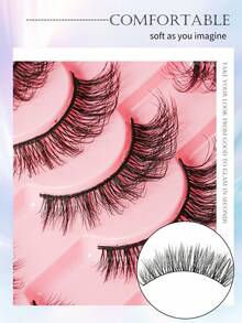 30Pairs D Curl Criss-Cross Russian Lashes, Natural Fluffy Thick Faux Mink Eyelashes, Reusable Full Strip False Lashes For Volume Dramatic Look - Black - View 5