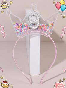 1个生日快乐皇冠发箍，适合1-9岁、12岁、13岁和16岁的女孩，彩色发箍，时尚发饰，生日派对礼物送给闺蜜。关注我们的店铺，获取最新款式，下次购物可享8折优惠。DZBB - 彩色 - 查看 13