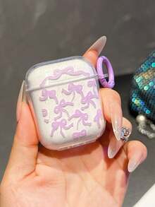 1个紫色蝴蝶结设计TPU耳机保护套+挂绳，兼容 1/2/3/Pro、Pro 2无线蓝牙耳机保护套 - 彩色 - 查看 2