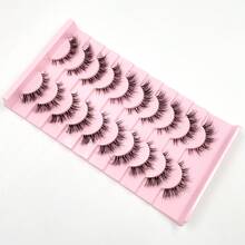 10 Pairs Transparent Band 3D Faux Mink False Eyelashes Soft Fluffy Natural Long Thick Volume Wispy Reusable Daily Wear Lashes - Black - View 4