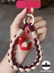 四股加厚短款水果娃娃编织手机挂绳，创意耐用防丢手机挂饰 - 彩色 - 查看 10