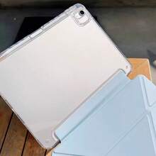 2025款11英寸平板电脑保护套,时尚智能Y型折叠支架保护套,高透明亚克力背板,方便DIY,优质PU皮革,自动休眠/唤醒功能,适用于2023款11英寸SE、2024款11英寸MatePad SE/MatePad 11.5S、A16平板电脑保护套 - 白冰藍 - 查看 8