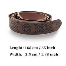 Celtic Medieval Renaissance Style Embossed Leather Belt, PU Leather - Unity - View 3