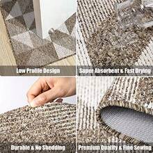 60cm x 90cm - Indoor Doormat 60cm x 90cm Absorbent Front Back Door Mat Floor Mats Rubber Backing Non Slip Door Mats Inside Mud Dirt Trapper Entrance Front Door Rug Carpet Machine Washable Low Profile-Brown Geome - 24x36 - Ver 4