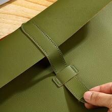 8pcs/1pc Customizable Leather Snap Closure Minimalist A4 Document Folder, Business File Bag, Large Capacity Anti-Drop Office Storage Bag, Back To School - Multicolor - View 5