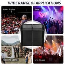 DJ Table,Portable DJ Booth Table Station 44"X42.2"X20.6", Foldable Metal Frame DJ Facade With Black & White Scrims, Detachable 40"X20" DJ Table, Adjustable Height, Carry Bag For Show, Party, Wedding, Events& Mobile DJ Gigs - 黑色 - 查看 6