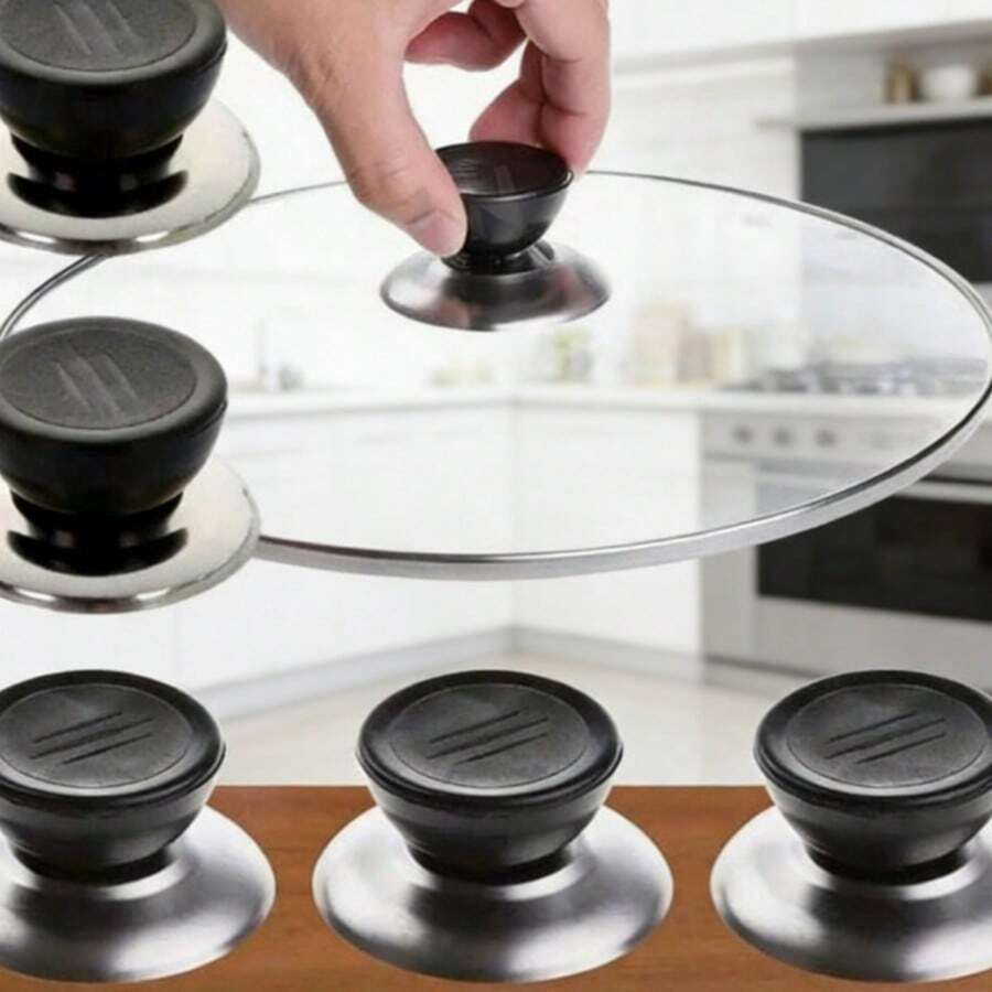 5pcs Universal Pot Lid Knob, Heat Resistant Handle Replacement, Stainless Steel Knob Cover For Cookware, Kitchen Pot Pan Lid Replacement Knob With Screw - Multicolor - View 1