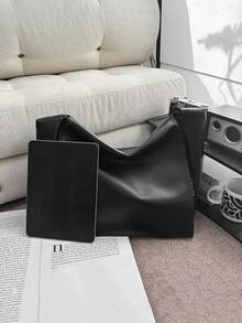 High End Soft Shoulder Bag With Large Capacity And Versatile Commuting Bag, Crossbody Bag, Daily Sports Bag - Black - View 6