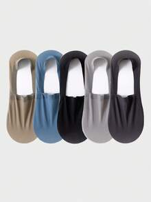 2/5/8 Pairs Men's Breathable Mesh Slip-Resistant Silicone Grip Shallow Boat Socks, Thin Lightweight Ankle Socks, Versatile & Comfortable For Spring/Summer - Multicolor - View 13