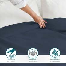 Ecommerc3 3-4 Piece Cotton Sheet Set, Fits Beds 80-200 Cm, Wide Variety Of Colors - 馬裡諾 - 查看 3