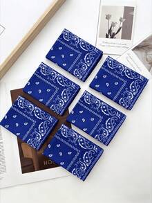 1 chiếc băng đô/khăn quàng cổ/khăn bandana phong cách hip hop màu đen unisex, băng đô thể thao, băng đeo cổ tay, khăn tay in họa tiết. - 6 chiếc màu xanh hoàng gia - Xem 3