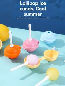 硅胶棒棒糖冰淇淋模具，自制冰棒模具，DIY冰棒制作器，可重复使用冰棒模具（粉色/黄色/橙色/蓝色） - 彩色 - 查看 7