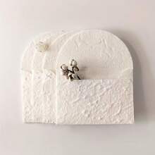 10 White Textured Envelopes, 3.9x2.83 Inches, Handcrafted Exquisite 3D Texture, Suitable For Wedding Invitations, Greeting Cards, Handmade Crafts, Holiday Greetings And Thank You Cards - A - View 9