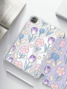 This Beautiful And Adorable Cartoon Floral And Star Double-Sided Acrylic Crystal Clear Back Cover Is Shock-Resistant And Durable, Suitable For IPad 7th, 8th, And 10th Generation (10.2 Inch). It Has A Built-In Pen Slot, Supports Sleep/Wake Function, And Multiple Folding Stand Modes, Making It An Excellent Holiday Gift. - Multicolor - View 1