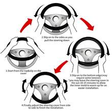 1pc Dog Paw Print Car Steering Wheel Cover + 2pcs Car Cup Holders, Waterproof Steering Wheel Cover Fits 14.5-15 Inch - Multicolor - View 7