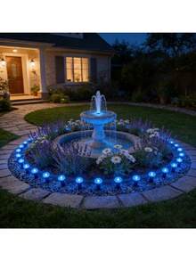 30LED Solar Path Garden Lights, Purple Fairy Lights, IP44 Waterproof Durable, Embedded Installation Outdoor Garden Lights, Suitable For Walkways, Lawns, Camping Gatherings And Other Decorative Lighting - 彩色 - 查看 2