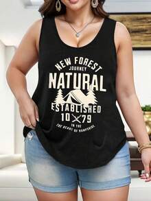 Plus Size Women'S Sleeveless Tank Top With New Forest Hampshire England Founded In 1079  Design - Casual Crew Neck Summer Blouse, Machine Washable, Ladies Tank Tops - màu đen - Xem 1