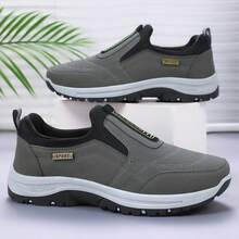 Men's Slip-On Outdoor Sports Shoes, Comfortable & Durable Non-Slip Hiking Sneakers - Grey - View 3