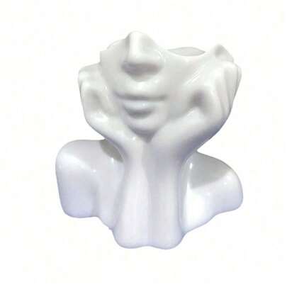 1个独特创意的人形化妆刷架兼笔筒，手工制作，可作桌面或浴室化妆品收纳盒，轻巧时尚，防滑装饰配件，适用于桌面和抽屉收纳，家用书桌抽屉收纳盒，女士房间吹风机收纳盒，梳妆台，化妆品装饰，女士化妆台，笔筒，化妆品收纳盒，桌面收纳盒，化妆品收纳盒