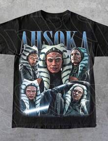 Local -67 Ahsoka Tano Wars Shirt Vintage Retro Jedi Graphic Unisex T-Shirt Mandalorian Rebels Cosplay Gift Best For Chri - 黑色 - 查看 1