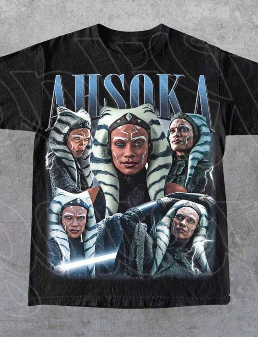 Local -67 Ahsoka Tano Wars Shirt Vintage Retro Jedi Graphic Unisex T-Shirt Mandalorian Rebels Cosplay Gift Best For Chri - 黑色 - 查看 1