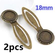 2 chiếc đế trống 18/20mm dùng làm bookmark, gắn đá cabochon, khay đựng phụ kiện làm trang sức DIY. - Đánh dấu trang cơ sở - Xem 21