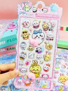 1张随机卡通可爱捏捏贴纸，DIY手工贴纸，适合作为节日礼物或学校笔记贴纸，精致可爱，设计精良。 - 彩色 - 查看 9