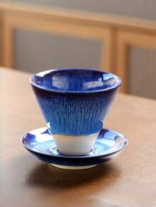 高端商用中式杯碟套装，创意裂纹釉面质感咖啡厅、餐厅茶杯、甜点杯、马克杯、茶杯、水杯，杯碟套装 - 彩色 - 查看 15