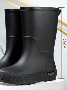 1双女士纯色中筒雨靴，防滑防水橡胶鞋，时尚户外钓鱼工作雨靴，鞋架，收纳神器，户外，花园，旅行必备，便携，沙滩必备，毕业季，毕业典礼，毕业礼物，毕业赠礼，毕业礼物，毕业礼物，祝贺毕业，祝贺毕业生，优秀毕业生，毕业典礼，毕业派对，雨靴/橡胶靴/防水靴/靴套/防水鞋套/雨鞋套/雨靴/雨靴/户外/花园 - 1雙雨靴 - 查看 5