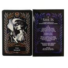 《她是》灵性疗愈神谕卡，52张正念冥想卡，占卜游戏，疗愈所有焦虑，休闲桌面游戏卡牌 - 彩色 - 查看 3