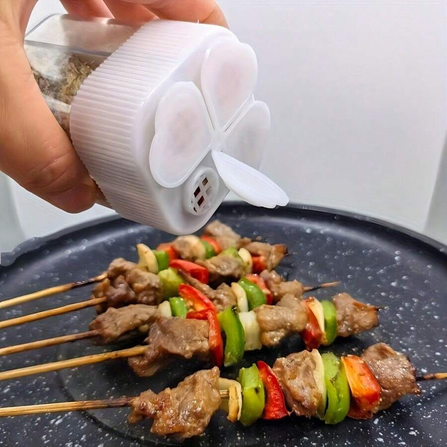 四合一便携式调料罐 | 耐用塑料材质，是露营和户外活动的理想之选 - 白色 - 查看 1